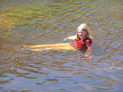 swimming, in our clothes, in 100+ degree weather. We were entirely dry
a ½ hour later.