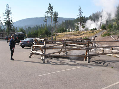 Parking lot thermal feature