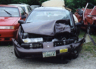 Headon view of car