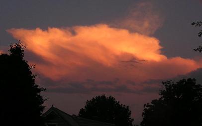 Sunset on thunderstorm anvil